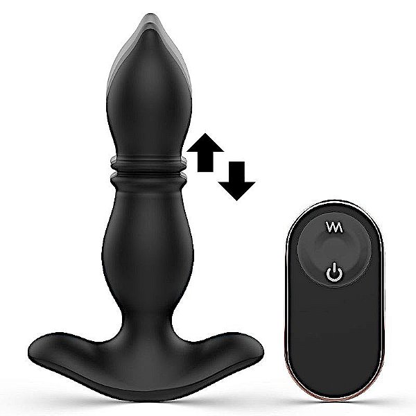plug anal com vibrador controle remoto e vai e vem Piercing Duke Sex Hande Sextoy