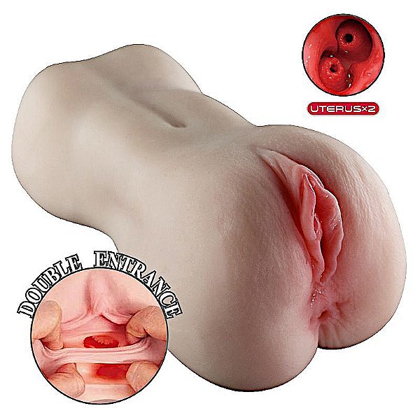 Masturbador Realista com Textura CyberSkin Vagina e Ânus Crazy Lion