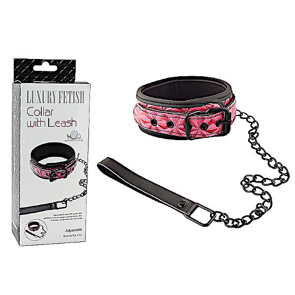 Coleira sado com Guia 30cm Vermelho bdsm Luxury Fetish