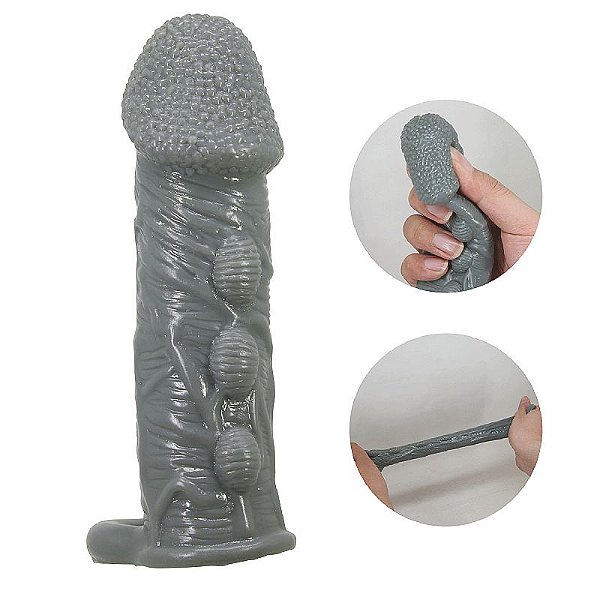 Capa Peniana Estimuladora Realística  Silicone Macio e Flexível