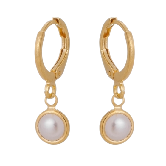 BRINCO DE ARGOLINHA COM PÉROLA PEQUENA - MODELO DE CLIQUE