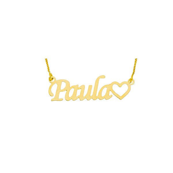 COLAR PERSONALIZADO NOME COM CORAÇÃO NA PONTA