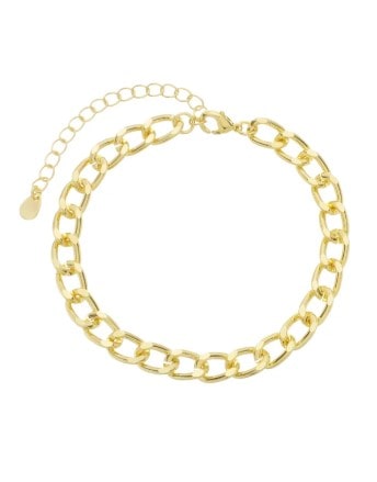 PULSEIRA CORRENTE DE ELOS GROSSOS SEMIJOIA COM BANHO DE OURO 18K