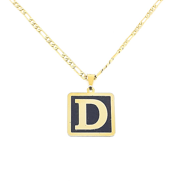 COLAR MASCULINO PERSONALIZADO INICIAL PLACA RESINADA SEMIJOIA OURO 18K