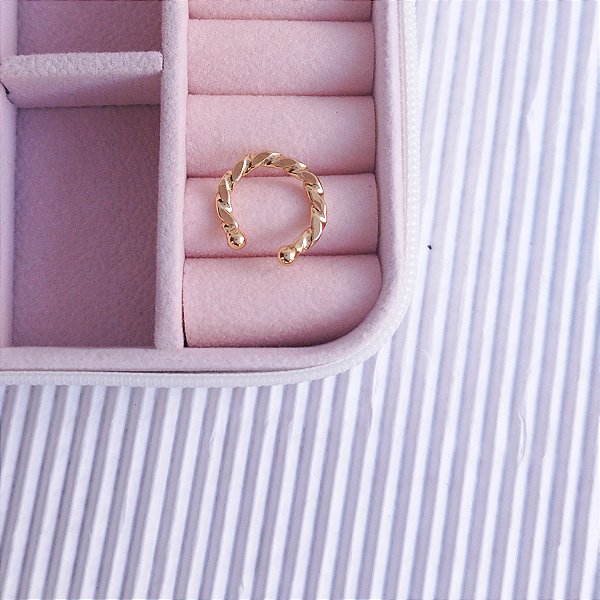 BRINCO PIERCING FAKE TORCIDINHO SEMIJOIA COM BANHO DE OURO 18K