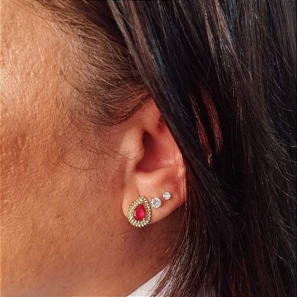 BRINCO PONTO DE LUZ M SEMIJOIA COM BANHO DE OURO 18K