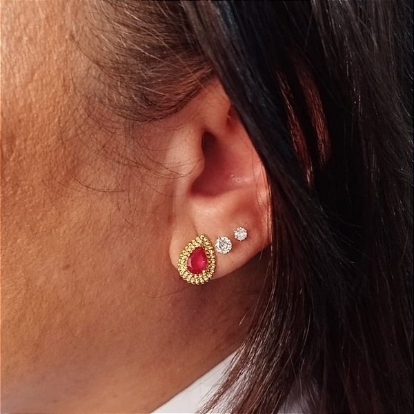 BRINCO PONTO DE LUZ G SEMIJOIA COM BANHO DE OURO 18K