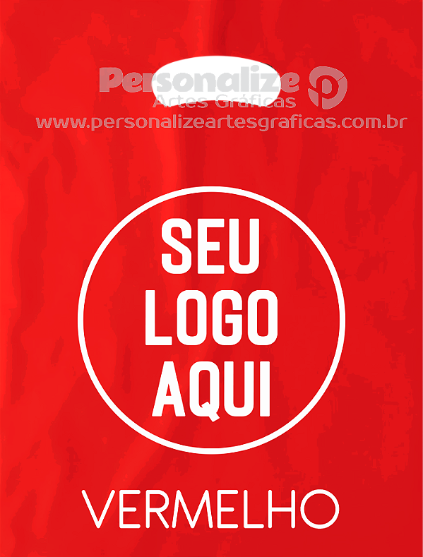 Sacola Plástica Personalizada Vermelho - Tamanho 20X30
