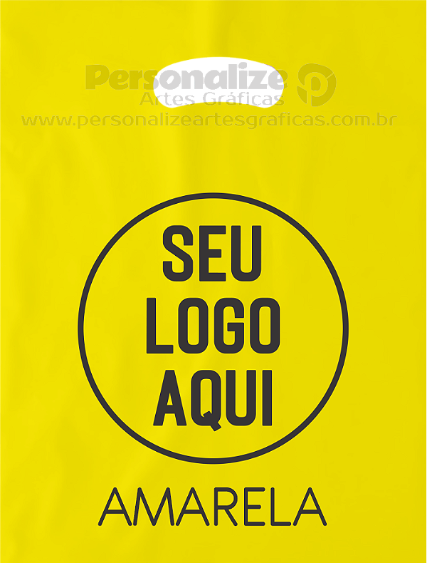 Sacola Plástica Personalizada Amarela - Tamanho 30x40