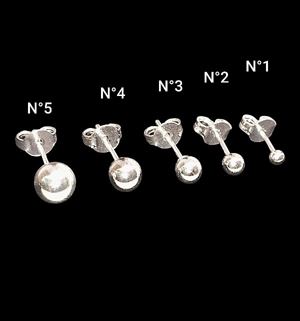 Brinco bolinha lisa banhado prata