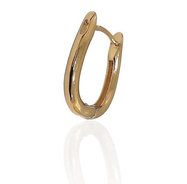 Brinco argola ferradura banhado ouro
