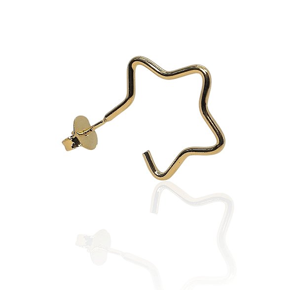 Brinco estrela banhado ouro