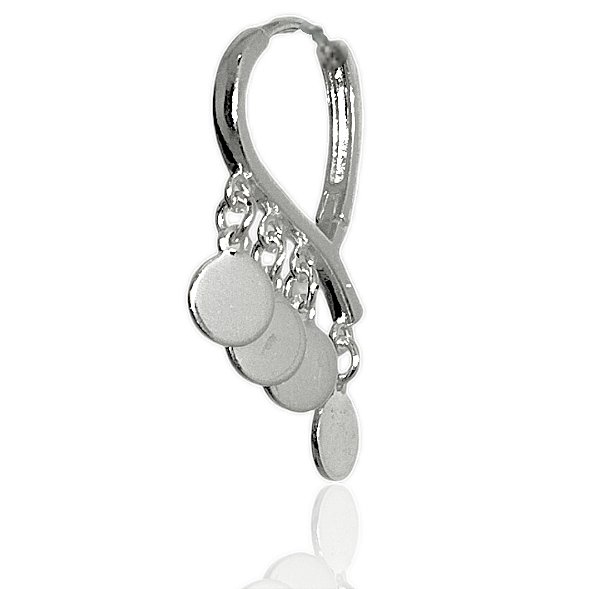 Brinco 4 círculos maciços articulados banhado prata