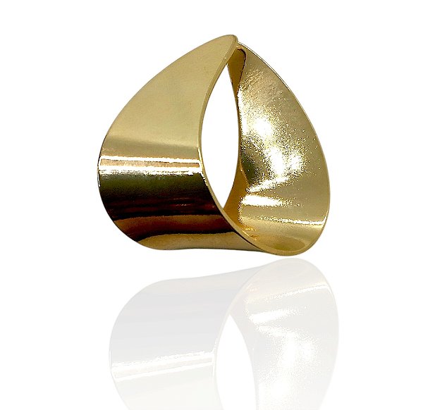 Brinco curva banhado ouro