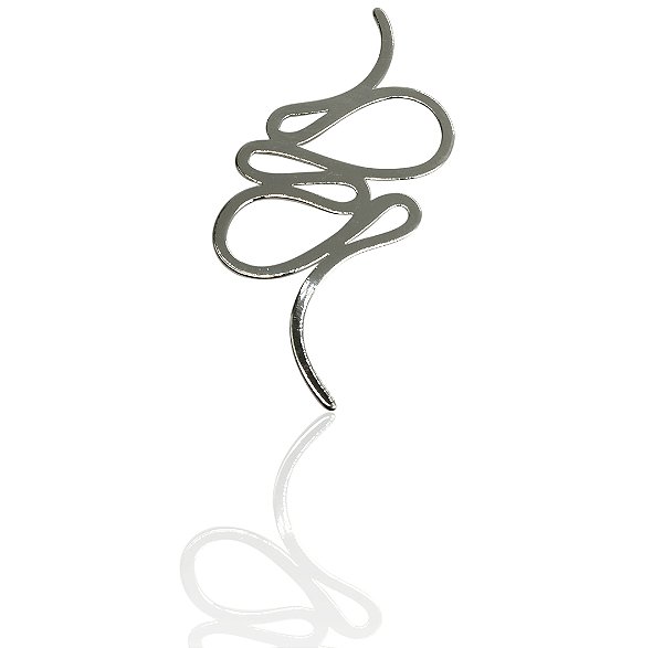 Brinco fio curvas onduladas banhado prata