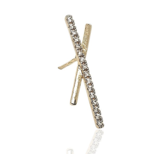 Brinco X micro zircônias banhado ouro