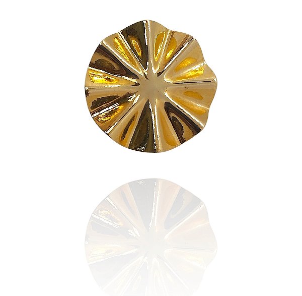 Brinco circular orgânico banhado ouro