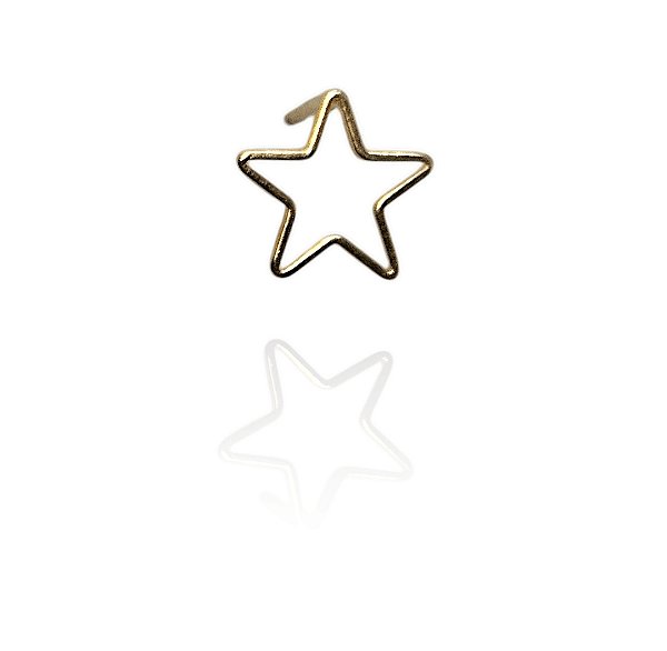 Brinco estrela banhado ouro