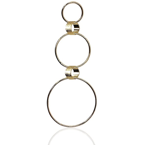 Brinco 3 argolas 15mm, 25mm, 35mm banhado ouro
