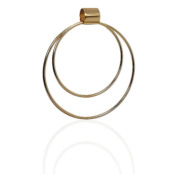 Brinco 2 argolas 36mm, 48mm banhado ouro