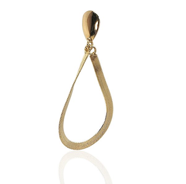 Brinco gota malha articulável banhado ouro