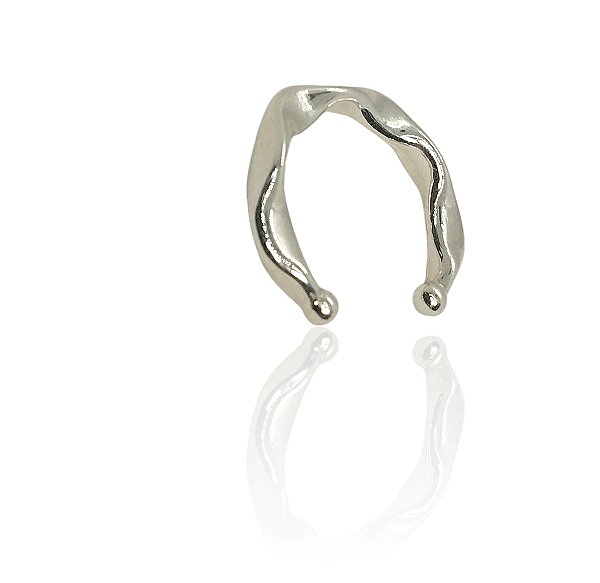 Brinco argola piercing fake banhado prata