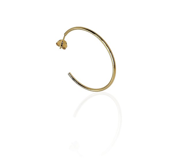 Brinco argola 30mm com tarraxa fio 1,5mm banhado ouro