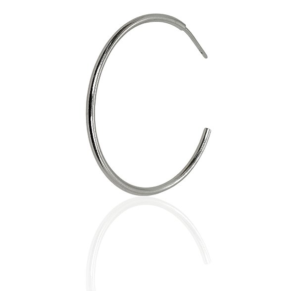 Brinco argola 30mm com tarraxa fio 1,5mm banhado prata