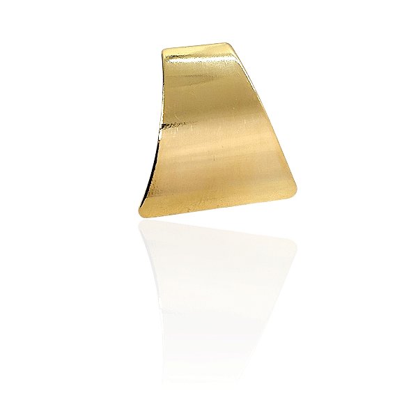 Brinco trapézio convexo banhado ouro