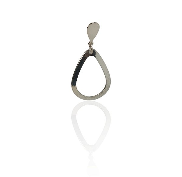 Brinco pendulo gota banhado prata