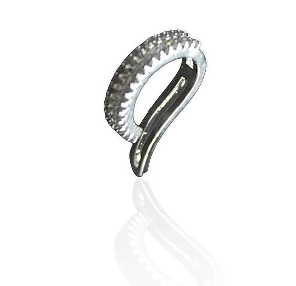 Brinco interrogação cravejado piercing fake banhado prata - 1pç