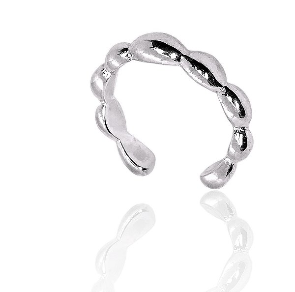 Brinco argola com lombadinhas piercing fakeo banhado prata - 1pç