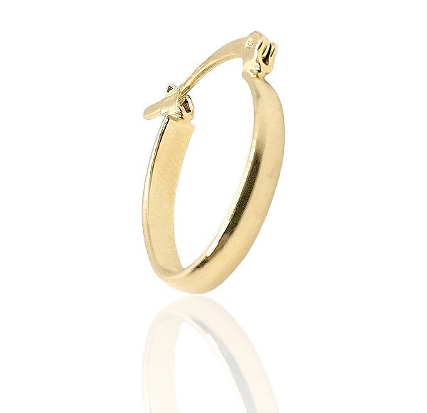 Brinco argola oval fecho alavanca banhado ouro