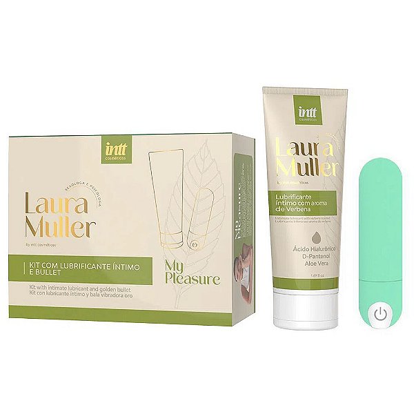 Kit Lubrificante e Vibrador recarregável by Laura Muller