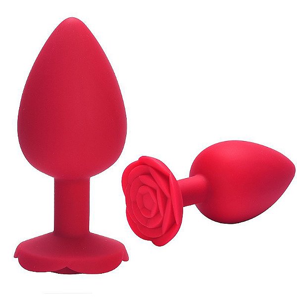 Plug Anal em silicone - Formato de Rosa