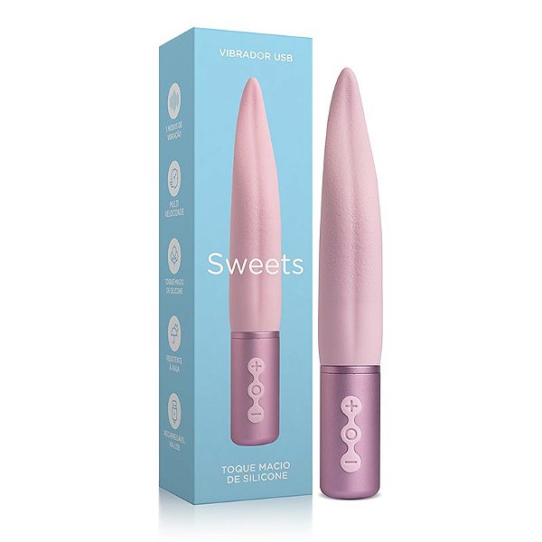 Vibrador recarregável Sweets S6 - 5 Modos de Vibração - Toque Macio