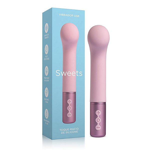 Vibrador recarregável Sweets S4 - 5 Modos de Vibração - Toque Macio