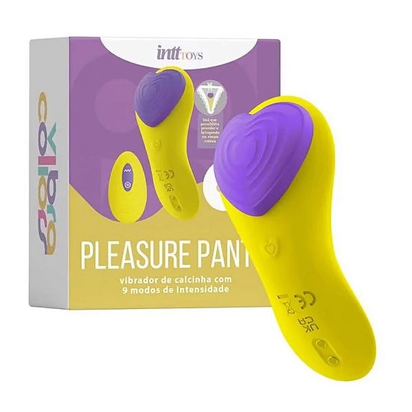 Vibrador de Clacinha Panty Amarelo 9 Modos de Vibração - Recarregável