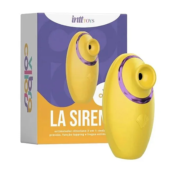 La Sirena Estimulador Clitoriano de Onda de Pressão Amarelo Recarregável