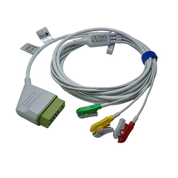 Cabo ECG 3 Vias Compatível Com Nihon Kohden - 12 Pinos