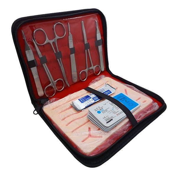 Kit Sutura Avançado Completo Simulador de Pele Treinamento