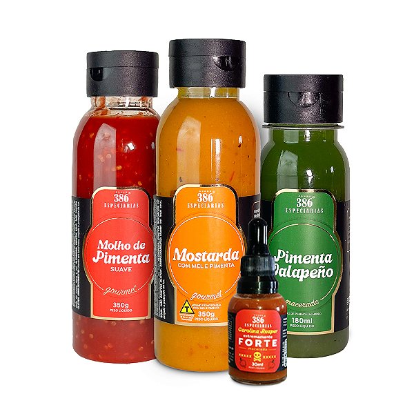 Kit molhos de pimenta 4 itens