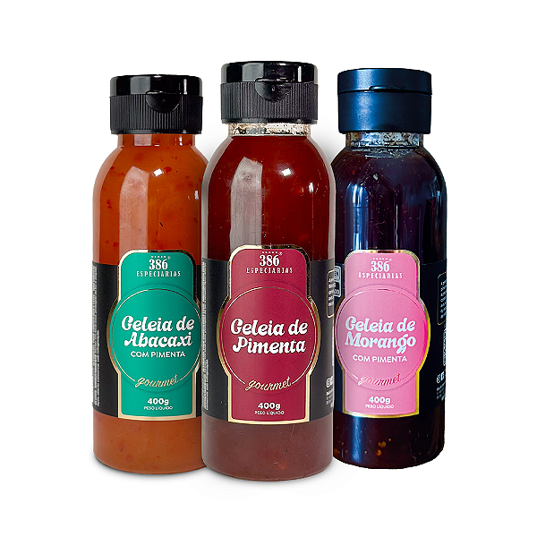 Geleia de Abacaxi com Pimenta, Geleia de Pimenta e Geleia de Morango com Pimenta