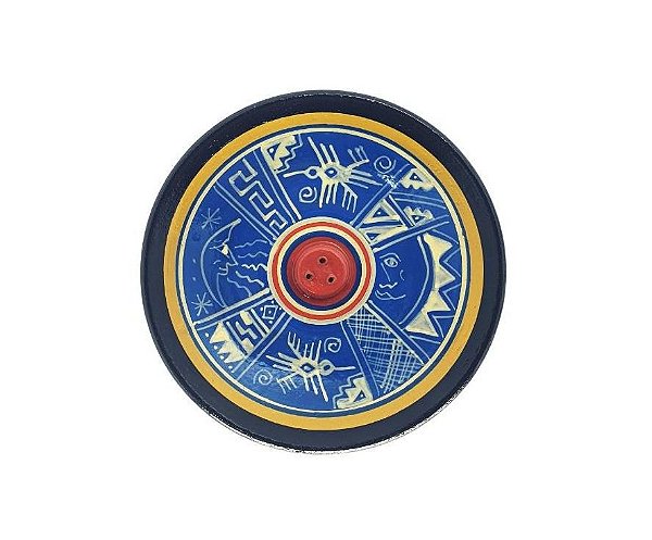 Incensário Azul Peruano de Cerâmica - Cultura Nazca