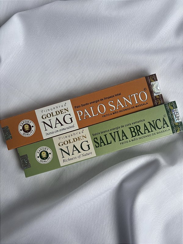KIT Incenso Indiano Massala - Golden Nag Palo Santo e Salvia Branca