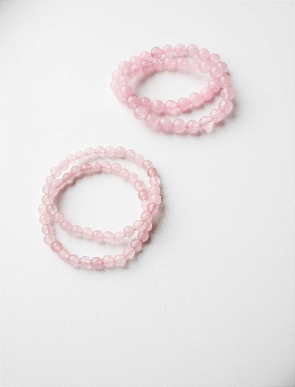 Pulseira Emoções - Pedra natural Quartzo Rosa Amor