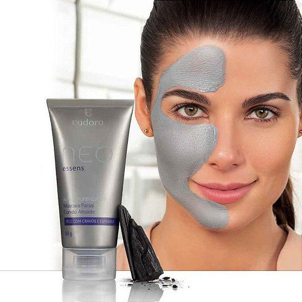 Máscara Facial de Carvão Ativado Eudora Neo Essens 50g