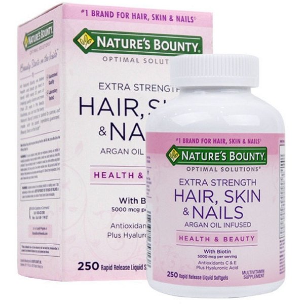 Hair, Skin and Nails - Natures Bounty - 250 Capsulas Nature's Bounty Cabelo Pele Unha