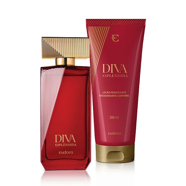 Kit Eudora Diva Esplendida Lançamento: Colônia + Loção Hidratante + Sacola Presenteável de Brinde