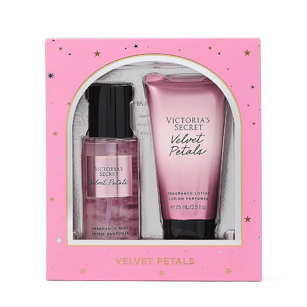 Kit Victoria's Secret Velvet Petals 2 Itens: Body Splash 75ml + Hidratante 75ml